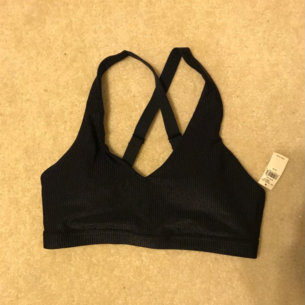 Aerie OFFLINE Ribbed Shine Strappy Back Sports Bra